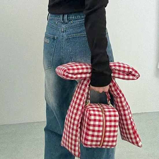 Japanese Style Black Handbag 2026 Autumn New Sweet Elegant Bow Small Square Bag Women Girl's Cute Messenger Bag Backpacks