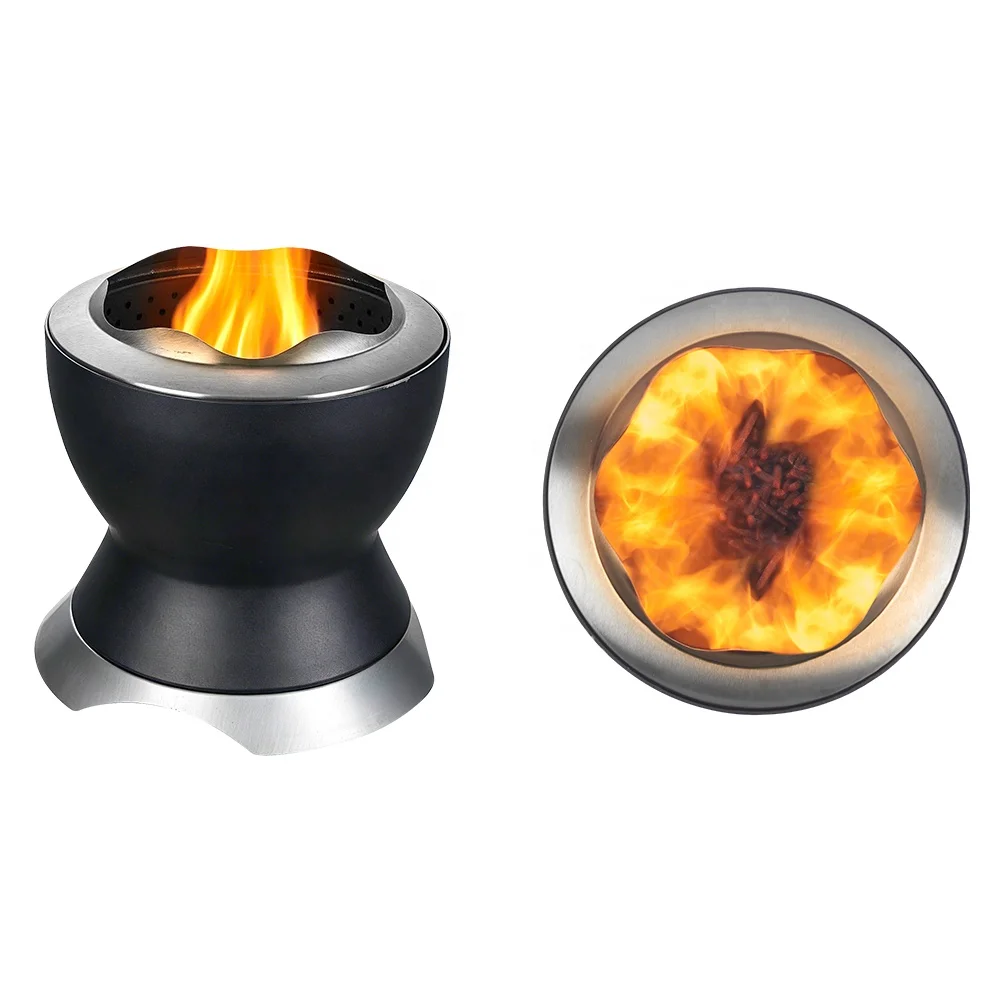 2 in 1 Outdoor Smoke Free Campfire Fire Pits for Camping Trekking Backyard Garden Black Stainless Steel
