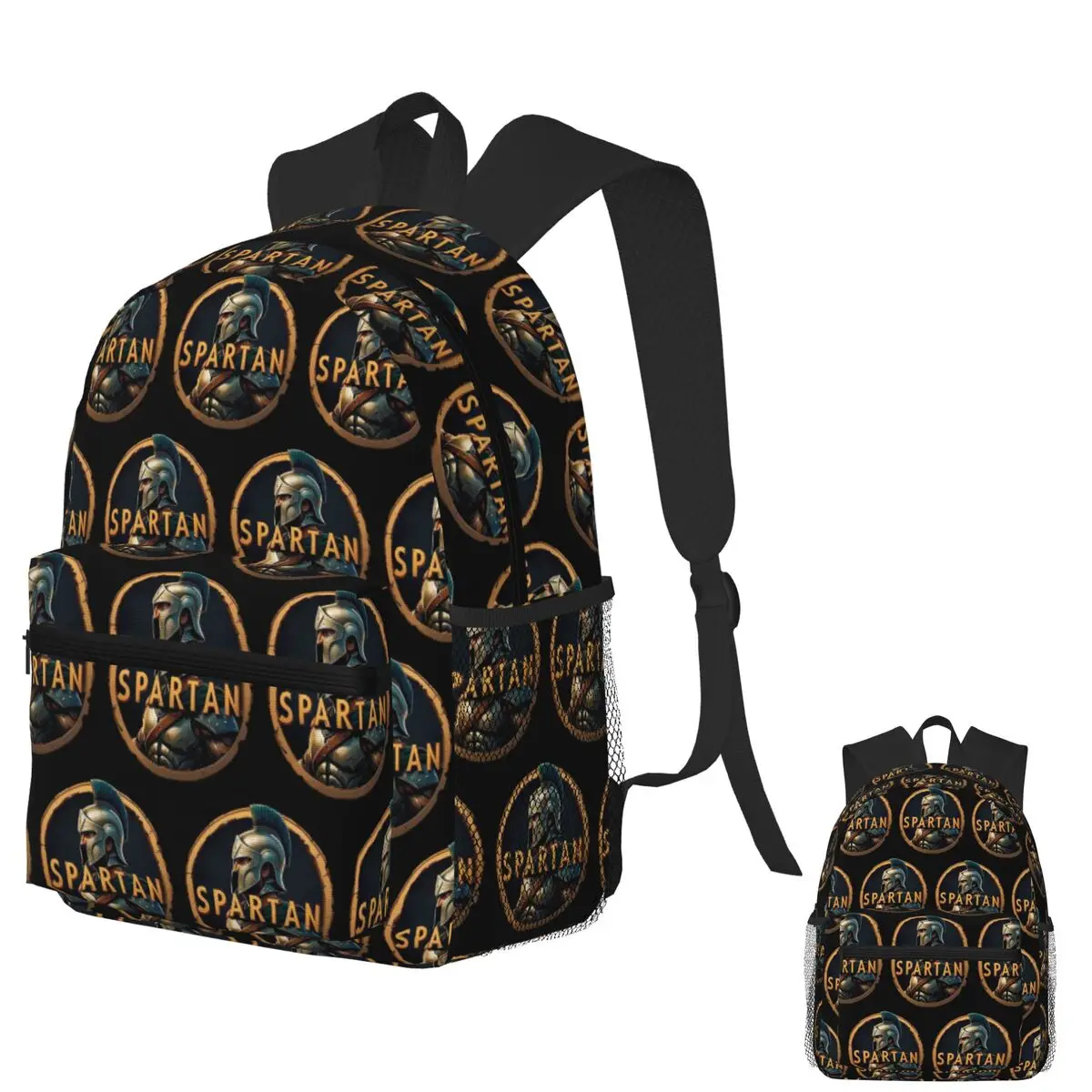 

Motivational SPARTAN Warrior Helmet Inside A Circle Student Backpack School Bag Hiking Travel Daypack Bookbag Shoulder Bags