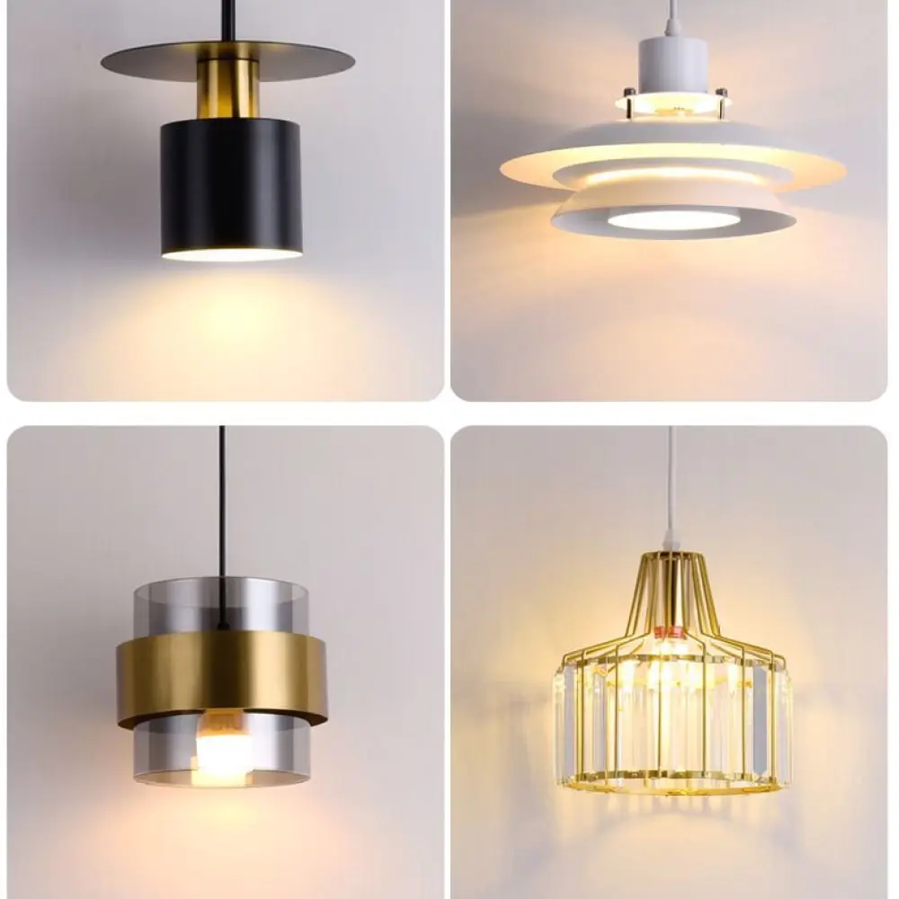 Contemporary Hanging Pendant Lamp Minimalist Iron Light Fixture Elegant Decorative Lighting For Kitchen Bar Counter