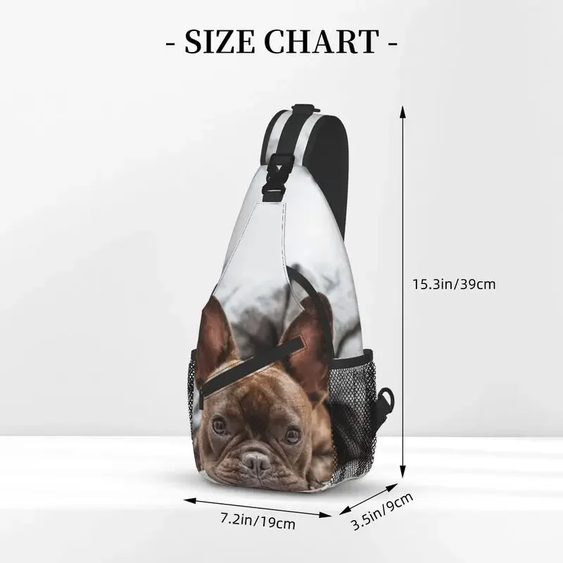 Custom French Bulldog Sling Bag for Men Cool Frenchie Dog Lover Shoulder Chest Crossbody Backpack Traveling Daypack