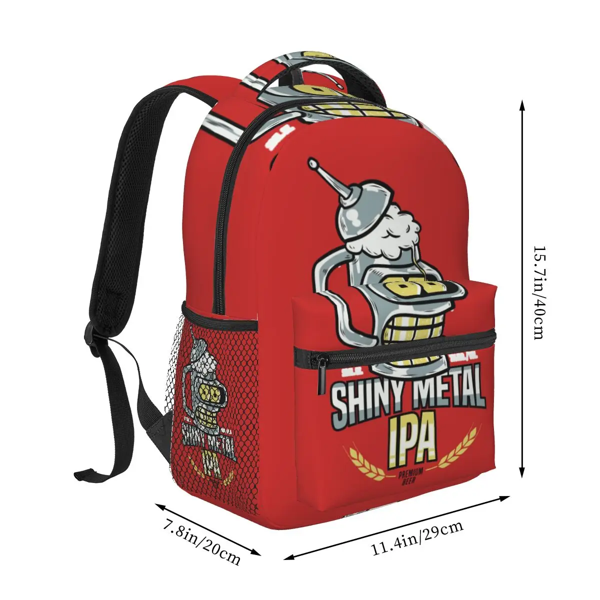 Save The Planet Kill All Humans Bender Futurama Robot Graphic Backpack Hot Sale Daypack Children BookBag School Bag Shoulder Bag