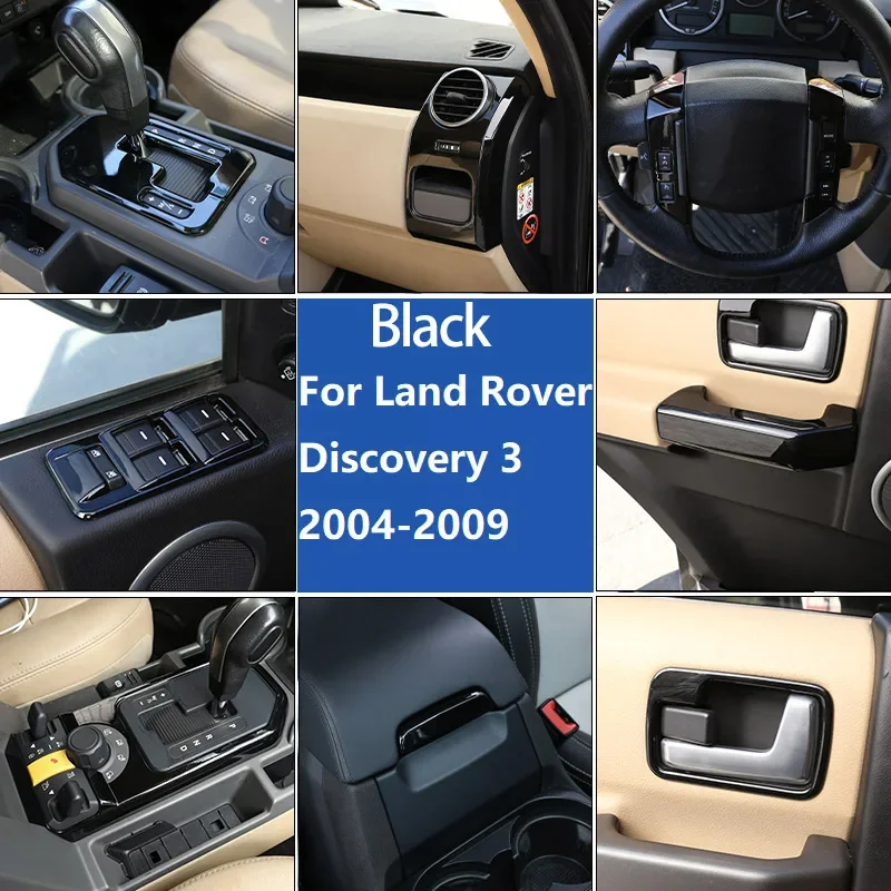 ABS Black For Land Rover Discovery 3 LR3 2004-2009 Car Interior Decoration Frame Decorative Stickers Car Accessories