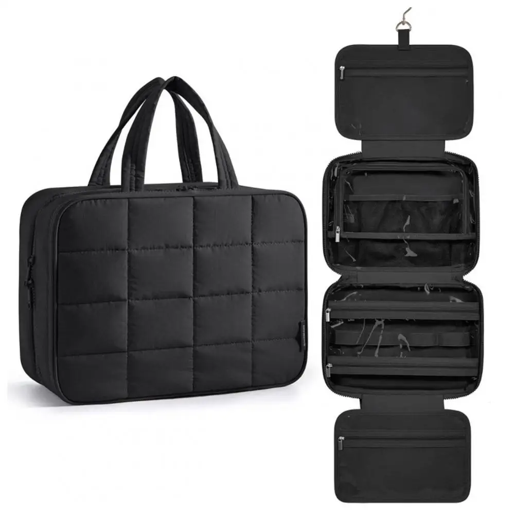 

Осенняя новая складная клетчатая косметичка, подвесной органайзер для туалетных принадлежностей, косметичка для хранения, водонепроницаемая косметичка для путешествий в ванной E0I7