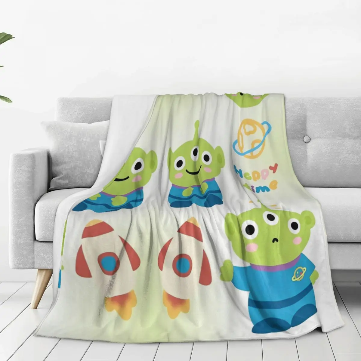 Toy Story Three Eyes Alien Super Soft Blanket Travel Office Plush Throw Blanket Couch Chair Flannel Bedspread Sofa Bed Cover