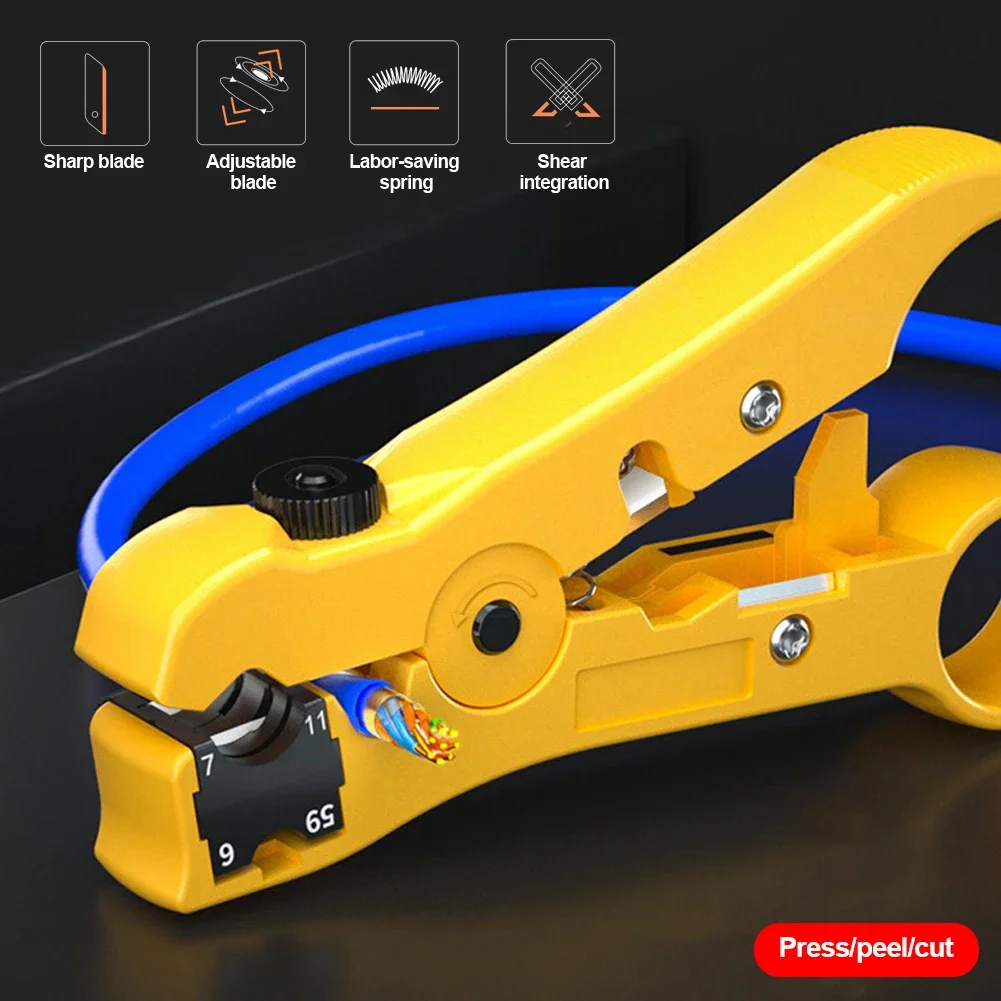 العالمي اقناع محوري سلك كابل القاطع ، أداة تجريد ، شقة أو مستديرة ، UTP ، STP ، RG59 ، RG6 ، RG7 ، rj45 المكشكش