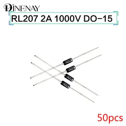 50Pcs Completely New Schottky Rectifier Diodes RL207 2A 1000V DO-15 Direct Insertion Rectifier Diodes