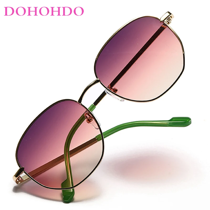 

DOHOHDO Retro Metal Oval Sun Glasses Women Men Fashion Colorful Lens Sunglasses 2024 New Versatile UV400 Brand Shades Eyewear