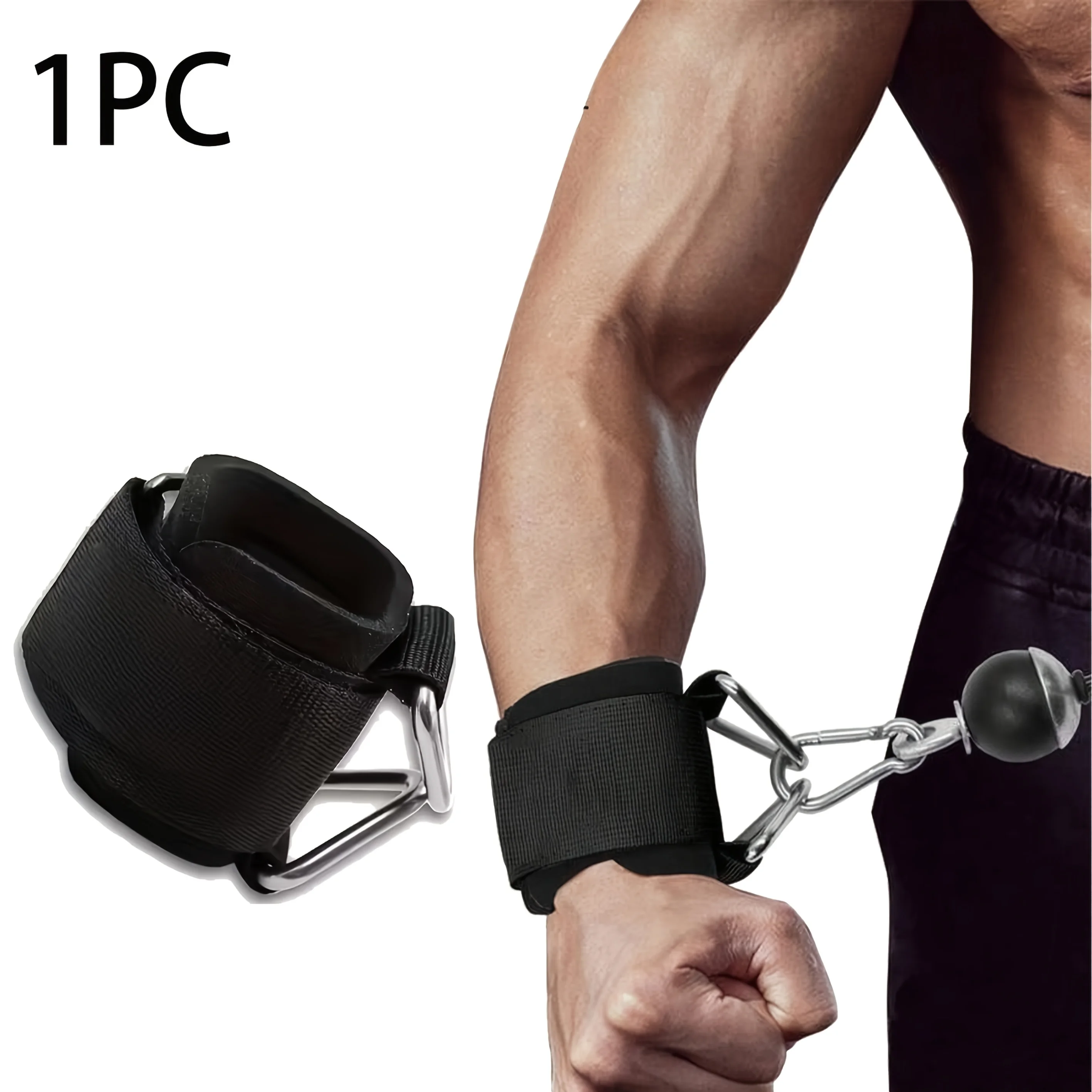 1 Stück verstellbares Fitness-Armband mit rutschfestem Design | Robust, Geeignet für Kabelzuggeräte, Gewichtheben, Klimmzüge, Fitnessstudio