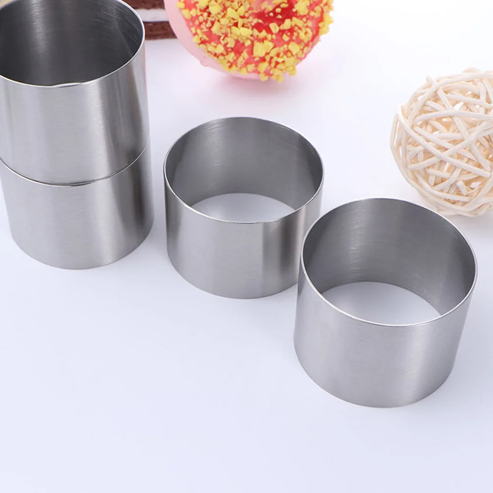 

6Pcs Stainless Steel Round Cake Mold Ring Non-Stick Baking Pan Cookie Cutter Biscuit Mousse Molding Tool Practical Baking Tray