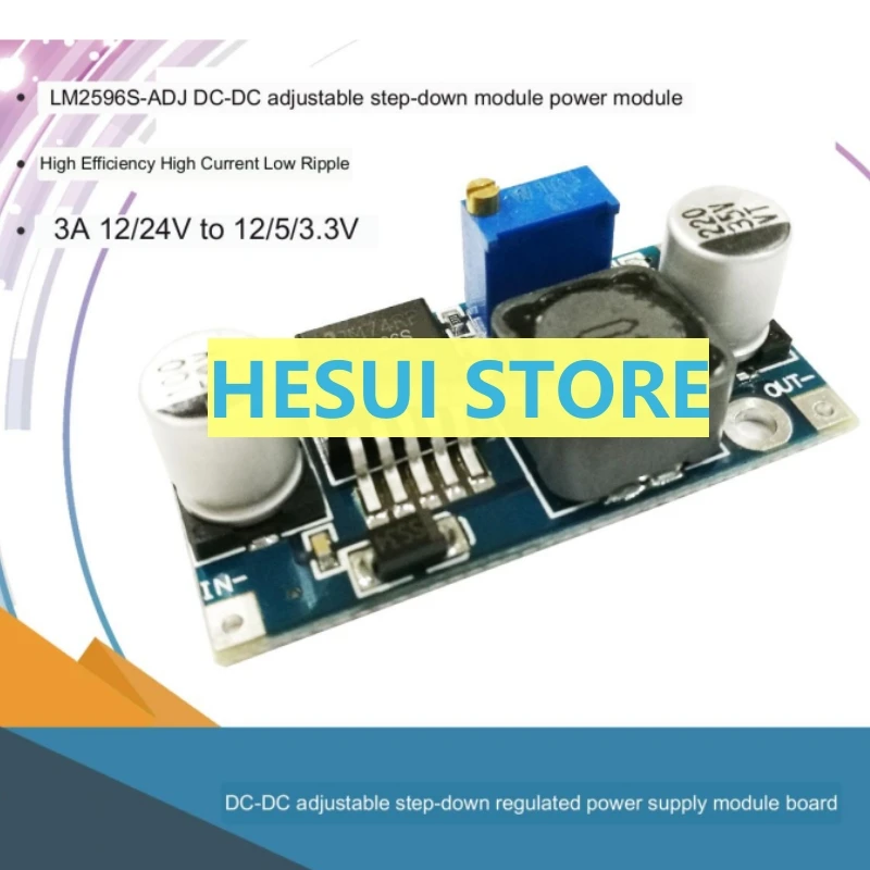 LM2596S DC-DC step-down regulator power supply module board 3A adjustable step-down 12/24V to 12/5/3.3V