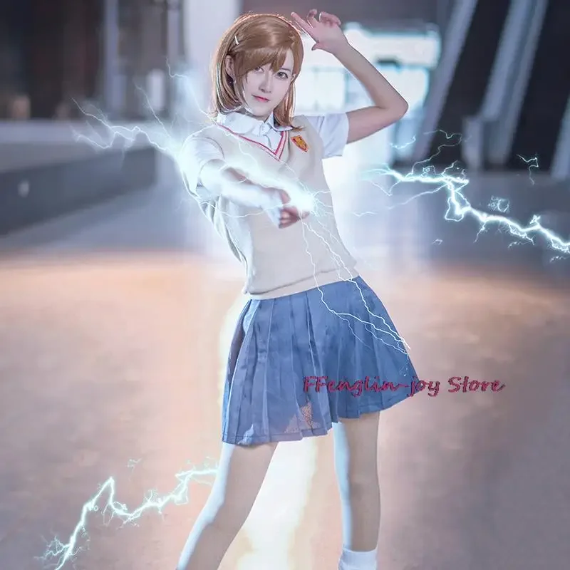 Anime Costumes Railgun Misaka Mikoto JK Uniform Japanese Style Comic Lovely Women Sets Shirai Kuroko Cosplay Clothes Suit