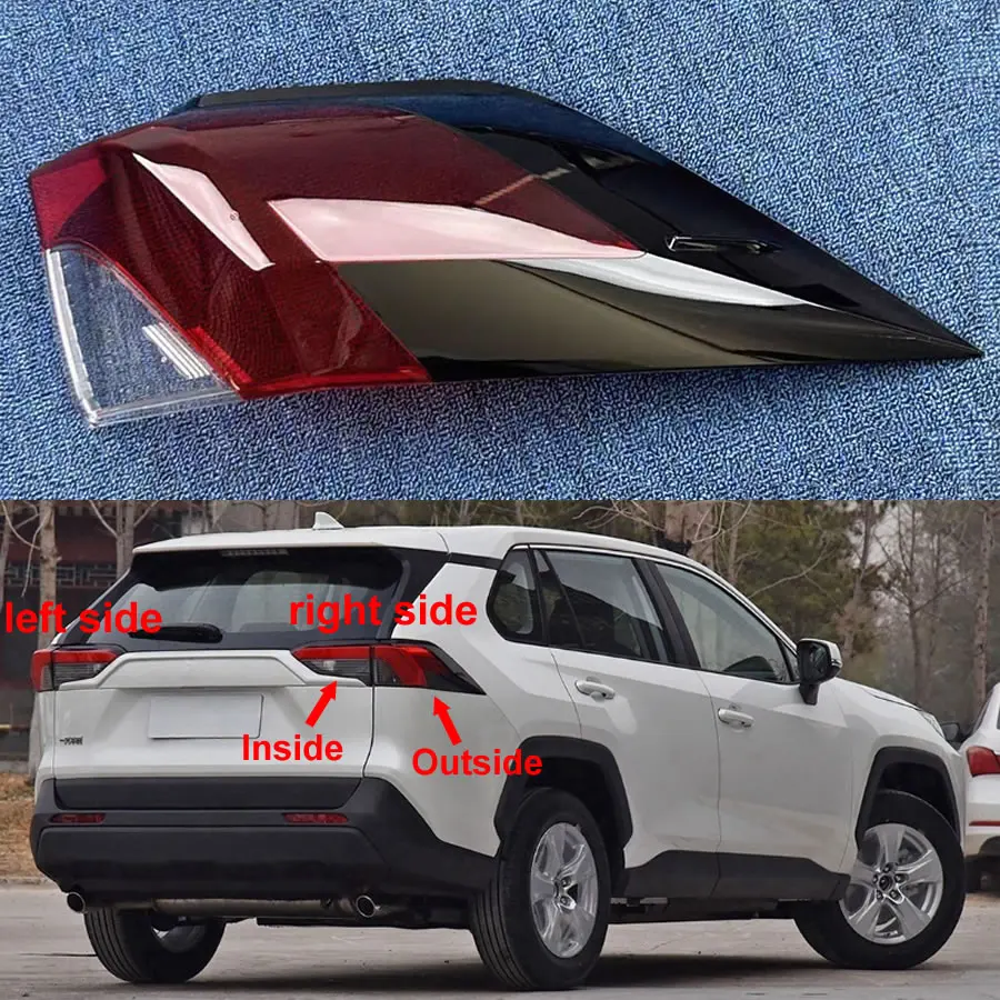 For 2020 2021 2022 2023 Toyota RAV4 RAV 4 Car Accessories Outside Taillight Shell Tail Lamp Cover Brake Lights Mask Plexiglass