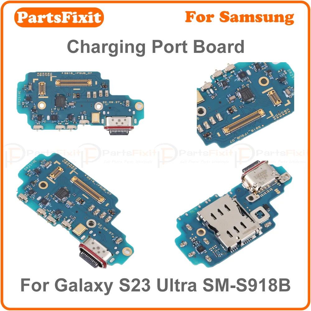 Oryginalna płytka portu ładowania z czytnikiem kart SIM do Samsung Galaxy S23 Ultra SM-S918B, zamiennik płytki portu ładowania — zdjęcie produktu 6