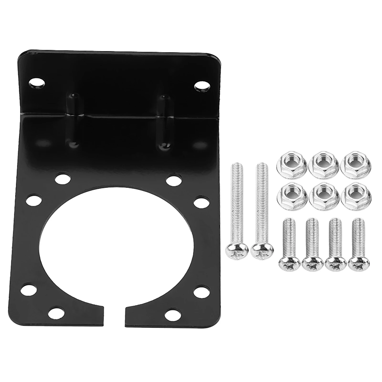 

Black Metal Mounting Bracket Holder for 7 Pin Towing Trailer Connector Plug Socket Trailer Connector Bracket