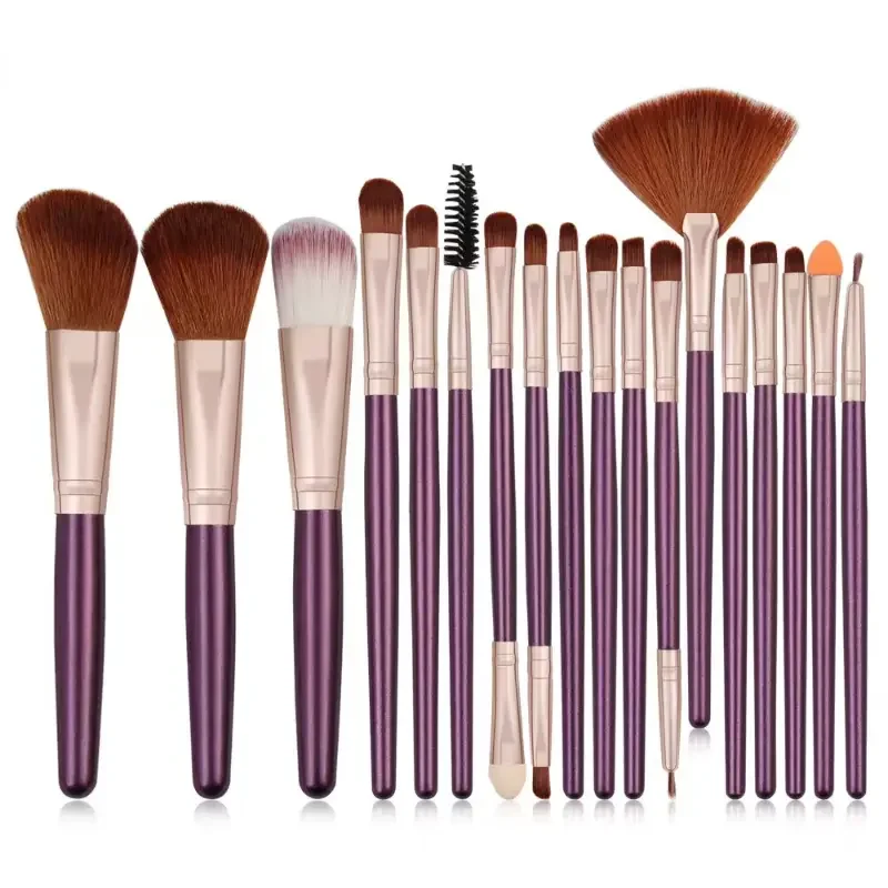 Set di pennelli per trucco da 18 pezzi, pennello per sfumare fard per fondotinta cosmetico per ombretti, strumenti di bellezza
