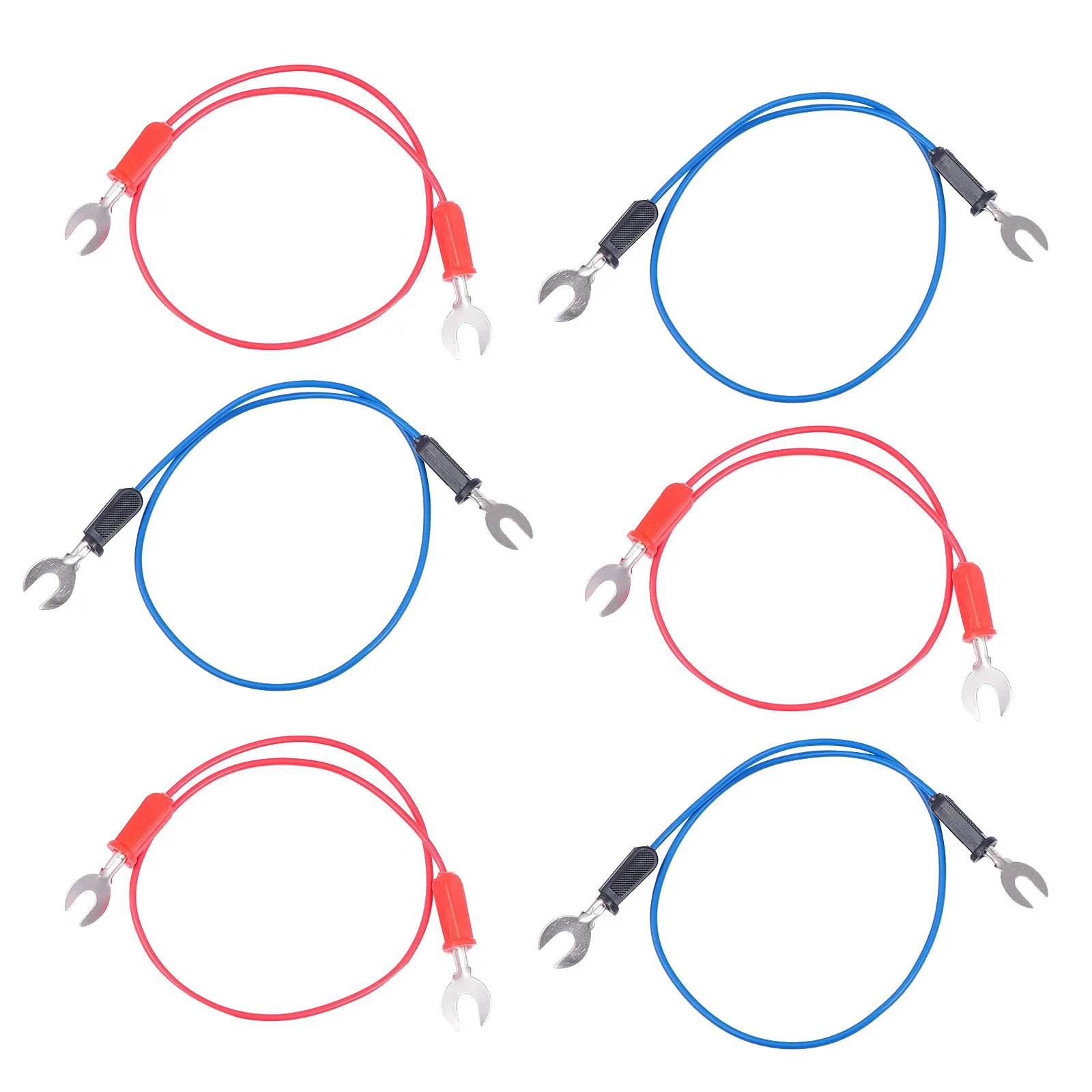 6Pcs Fork Wiring Circuit Wire U-Shaped Wire for Physics Teaching Lab Experiment Random Color Wiring Fork