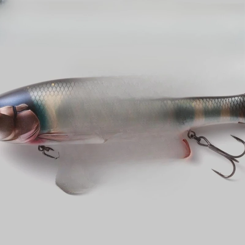 

Large swimming bait three sections Luya bait S-type swimming stroke long throw floating sea bass fish bait