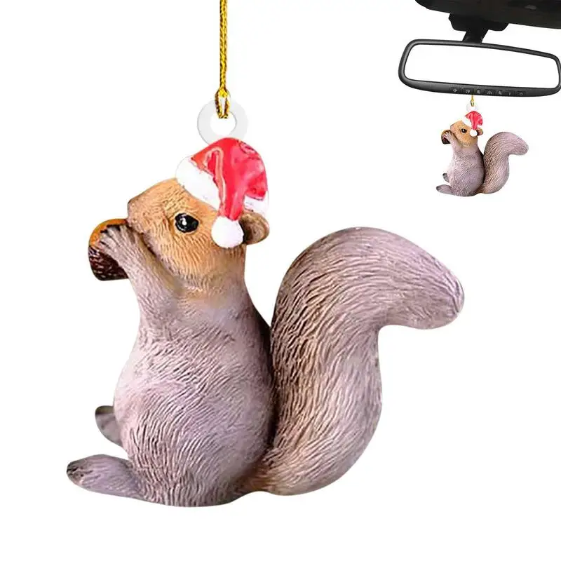 1pcs Cute Elk Bird Rabbit Squirrel Hedgehog Christmas Decoration Pendant 2D Acrylic Interesting Christmas Tree Hanging Ornaments