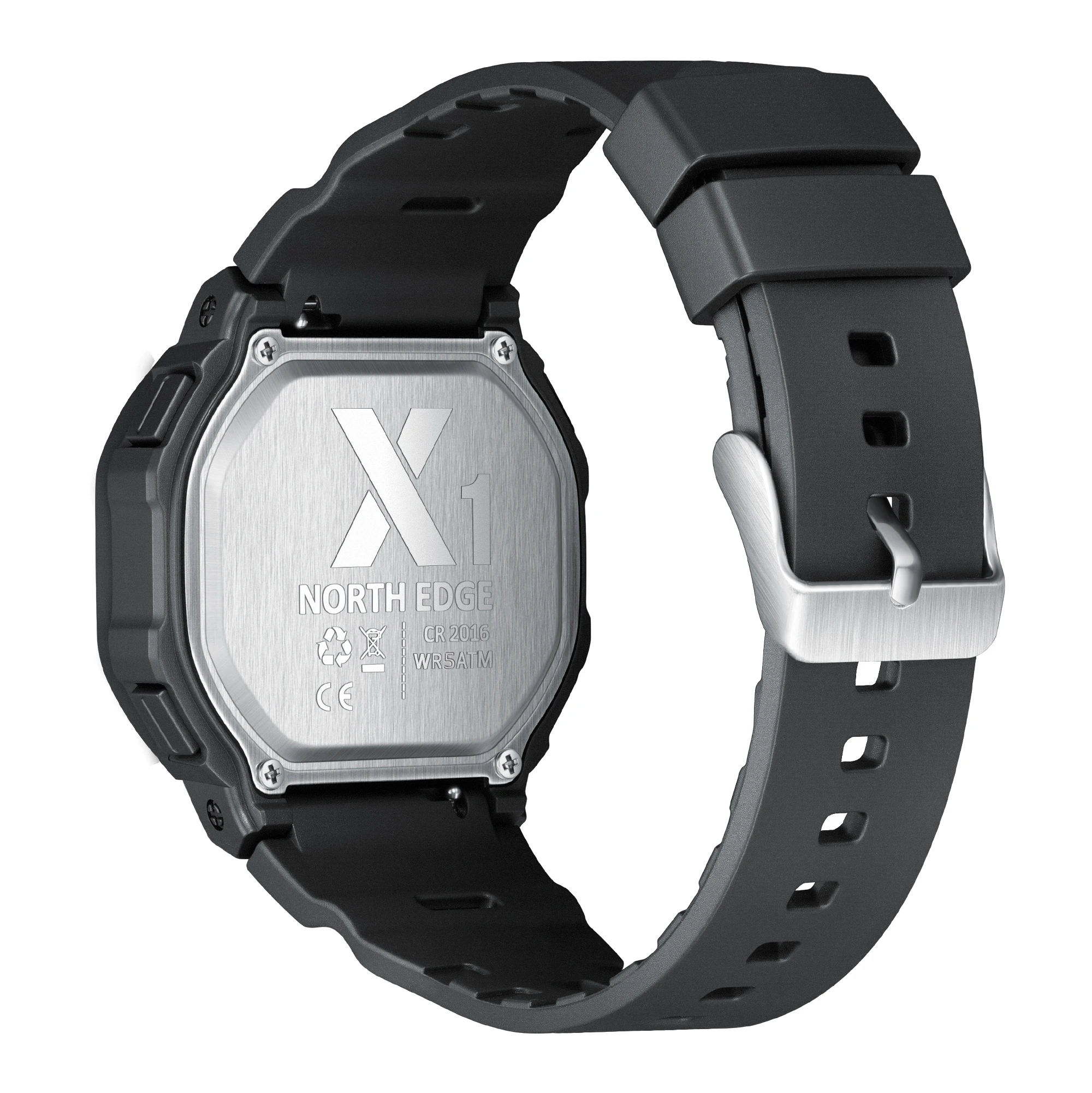 NORTH EDGE Square Screen Digital Wristwatch Men Women Sports Watch Waterproof 50m Stopwatch Countdown Alarm Clock Reloj Hombre