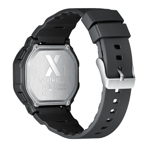 Imagen 2 del producto Reloj de pulsera Digital con pantalla cuadrada NORTH EDGE, Reloj deportivo para Hombre y mujer, cronómetro resistente al agua de 50m, Reloj despertador con cuenta atrás para Hombre
