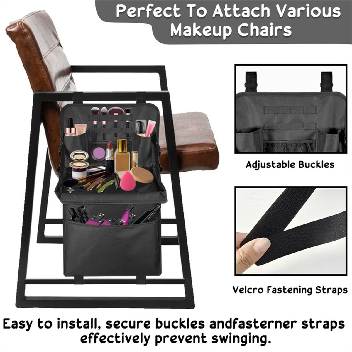 [N84R] Beauty Tool Storage Bag Dustproof Professional Makeup Chair Side Hanging Bag