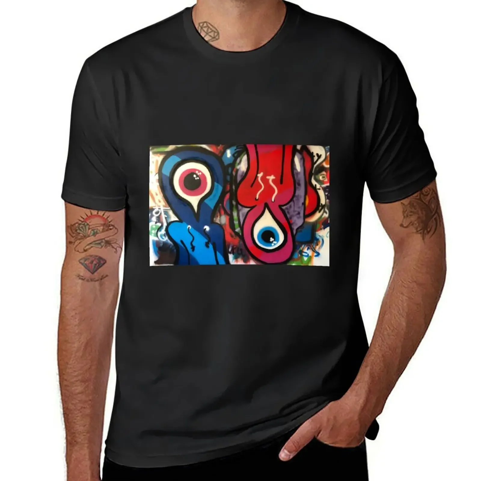 AzFk Graffiti Mural 1 T-Shirt cotton graphic tees cheap stuff tops mens clothing