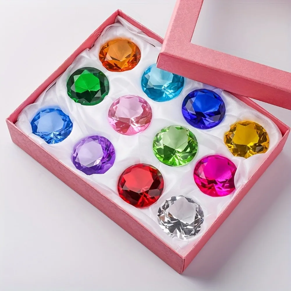 40mm/1.53 inch Glass Large Acrylic Diamond Gemstone, Suitable for Birthday Parties, Vase Fillers (Minor Imperfections Exist)