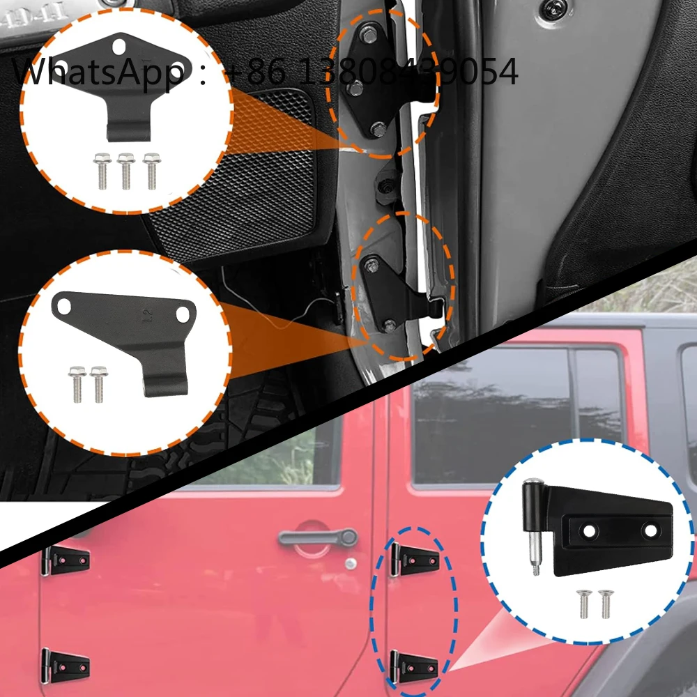 DH-1105 2 Door Hinge Assembly Kits Compatible For 2007-2018 Jeep JK Jeep Wrangler (Interior and Outside 2 Door Hinge)