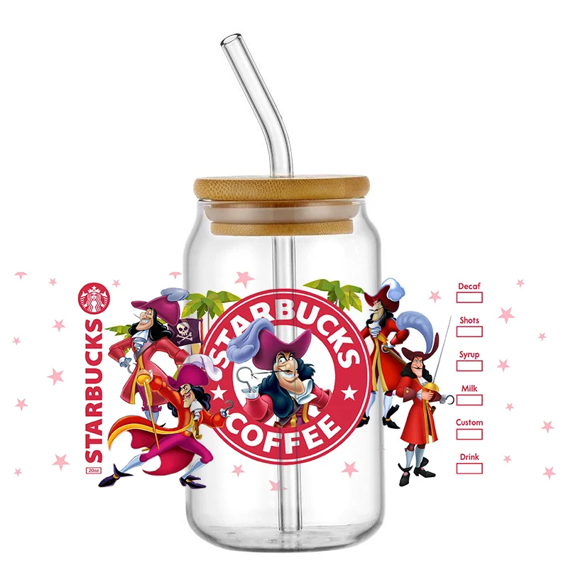 Miniso 3d Cartoon Fee Sticker Uv Dtf Transfer Sticker Cup Wrap Voor 16Oz Libbey Glazen Wraps Flessen Diy Mok Stick