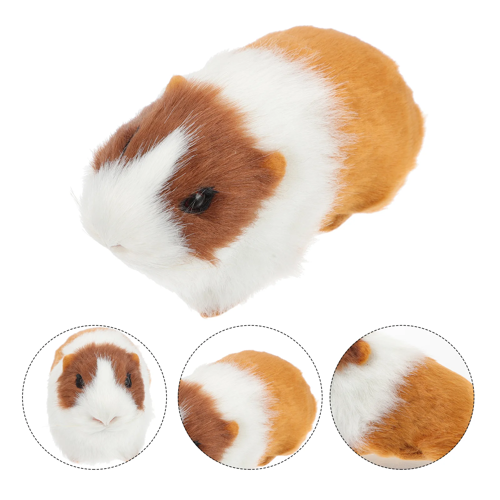 Guinea Pig Ornament Animal Figurines Toys Model Synthetic Fur Realistic Hamster