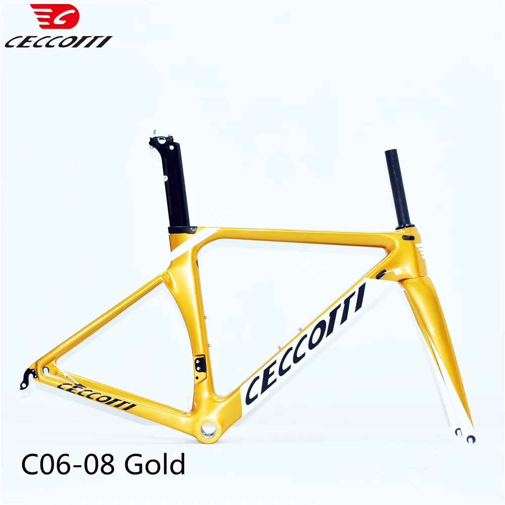 

Модель CECCOTTI RF06 для шоссейного велосипеда с V-образным тормозом, карбоновая рама, подходит для колес 700C и шин диаметром 23 мм, высококачественная велосипедная рама