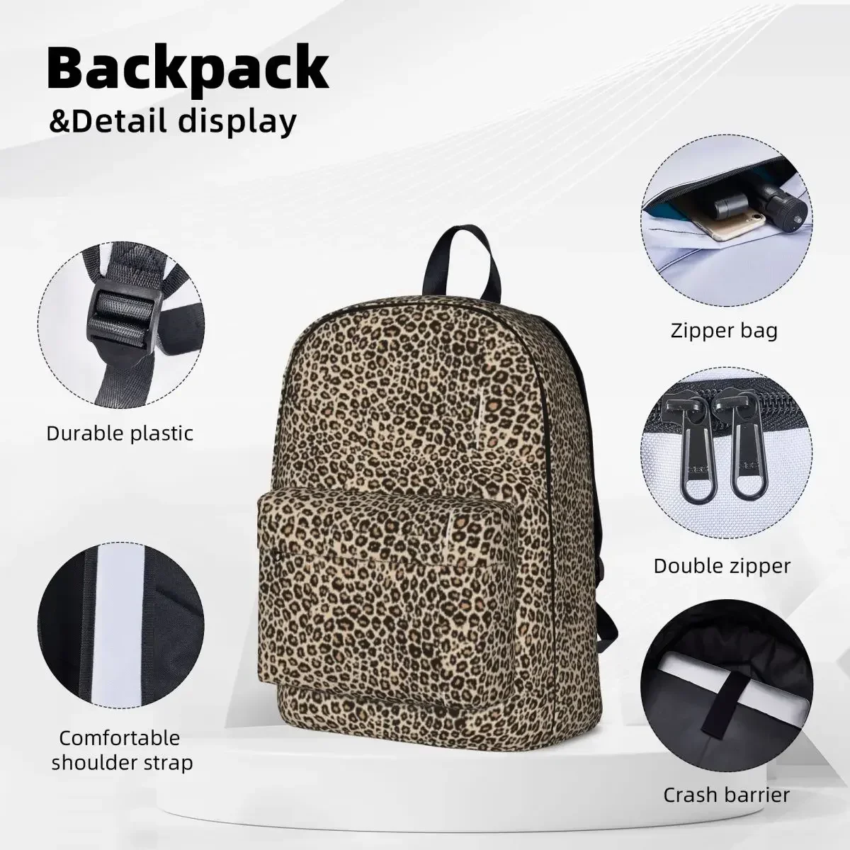 Cheetah Back Pack Backpacks Large Capacity Student Book bag Shoulder Bag Laptop Rucksack Travel Rucksack Children School Bag