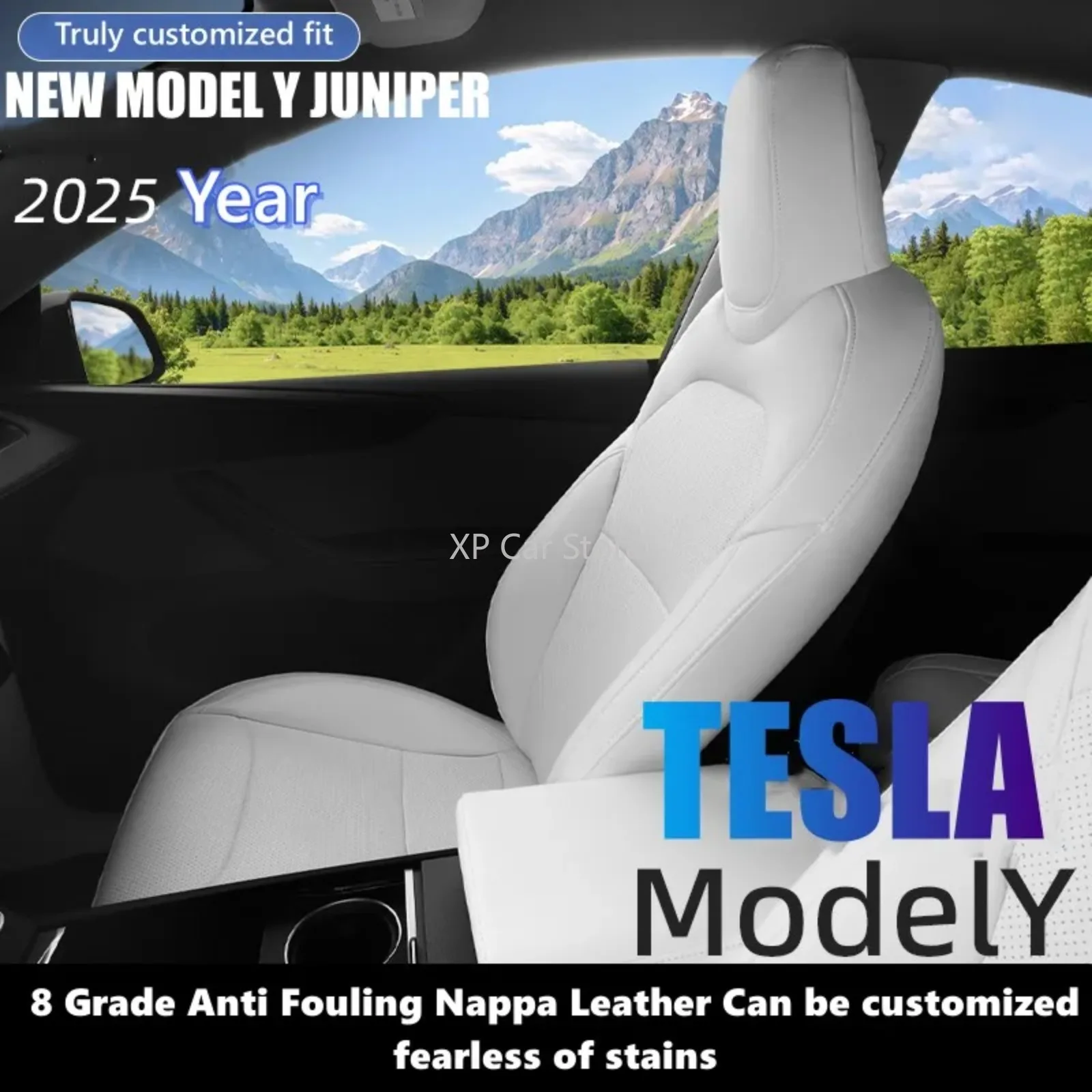 

Для Tesla New Model Y Juniper 2025 чехол на автомобильное сиденье из кожи наппа или 8-класса, противообрастающий, оптовая цена, аксессуары для интерьера
