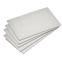 Uxcell 5Pcs Blank Metal Card 80x50x0.4mm Plating 201 Stainless Steel Plate Silver Tone for Laser Engraving