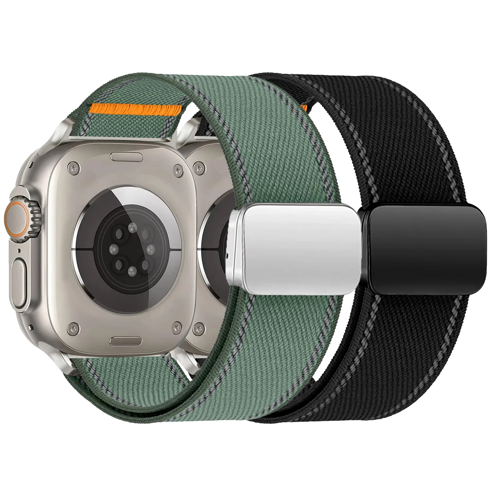 Nylon-Armbänder für Apple Watch 40mm 46 42 44mm 41mm 45 49mm Magnetische Schleife Reflektierendes Armband IWatch SE Ultra Series 11 10 9 8 7 6
