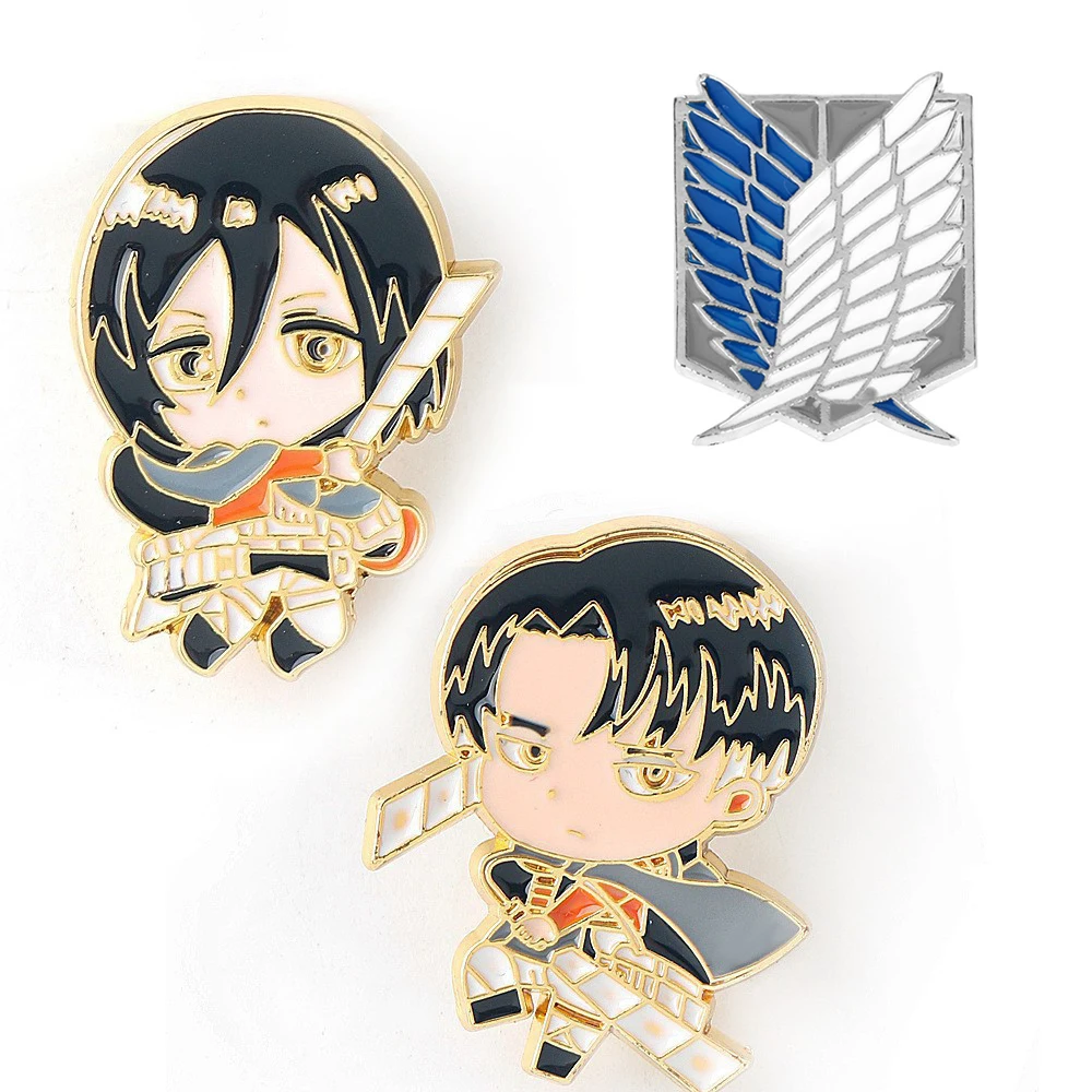 Attack on Titan Same Style Brooches Wings Of Freedom Logo Badge Anime Peripheral Jewelry Shirt Bag Popular Accessories Pins