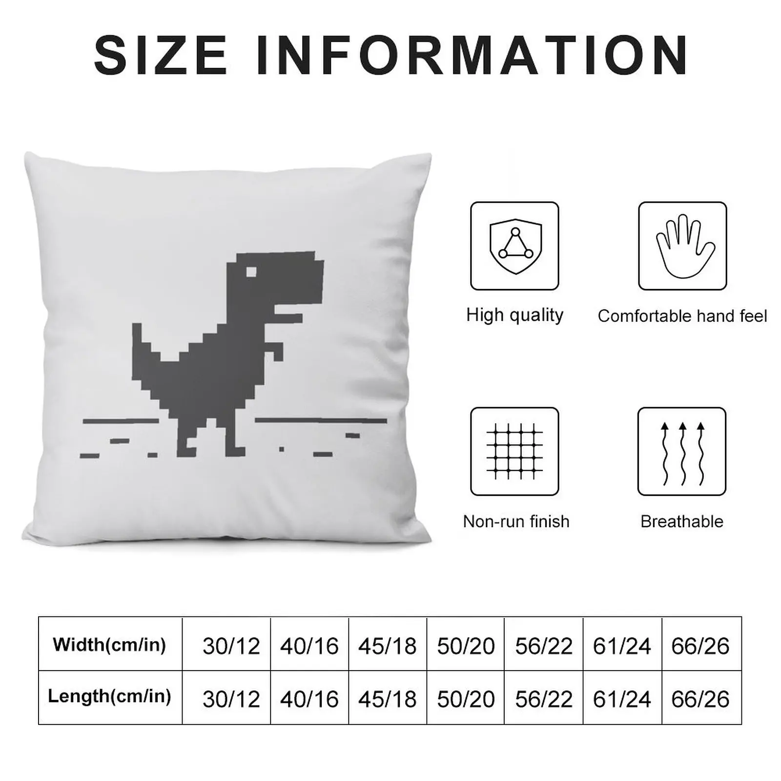 Google Chrome's Dino Throw Pillow covers for pillows Custom Cushion Photo Sofa Cushions pillow