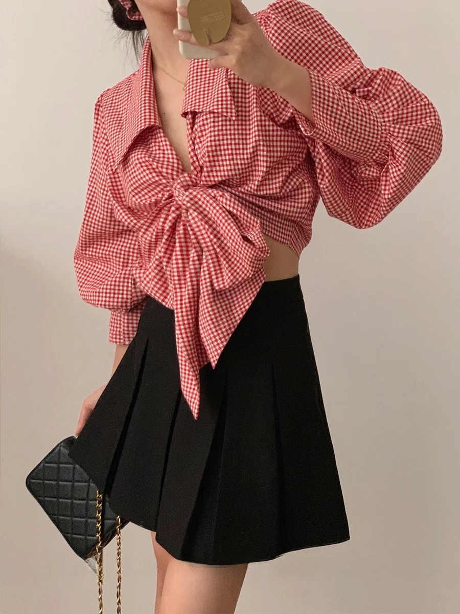 

Kiki High Waist Tee Color f Skirt Women's Spring New Sle ort Pleated Skirt Versatile Base Layer Skirt Polyester Cott...