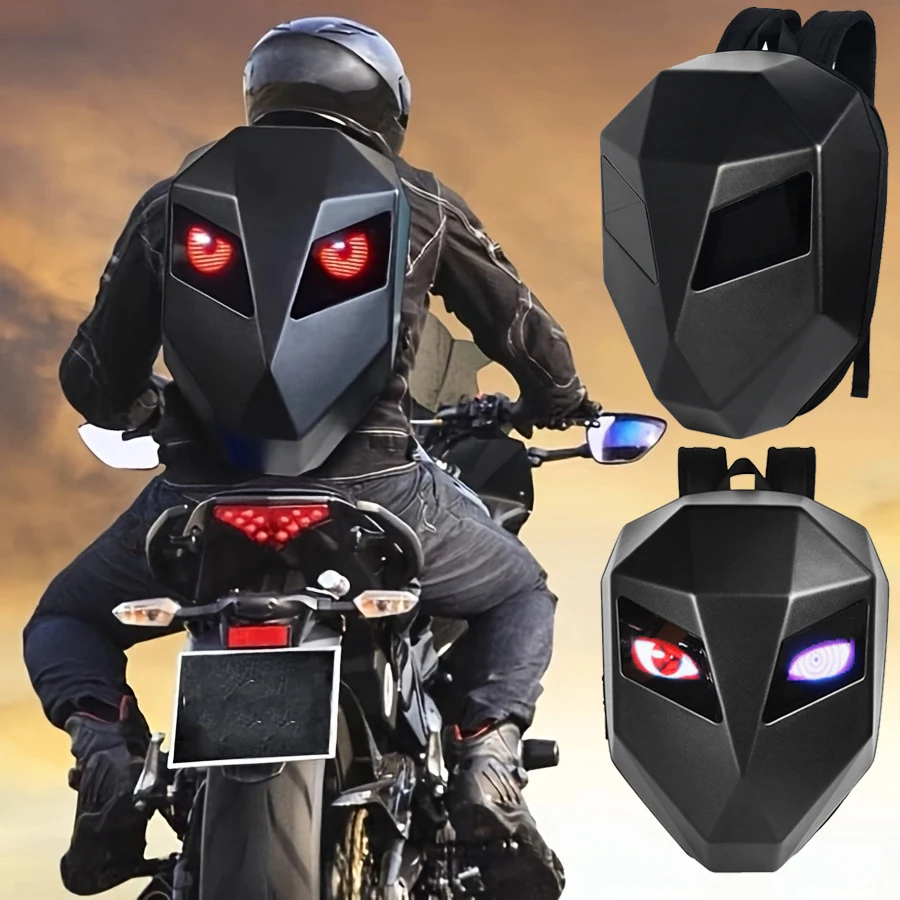 

Knight LED Bike Backpack, Hard Shell Motorcycle Helmet Backpack for Half Face Helmet, Motorbike Laptop Rding Bag