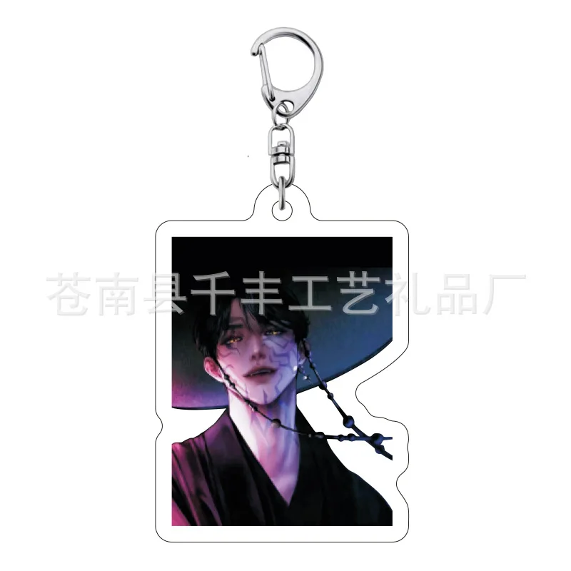 K-Pop Demon Hunters Saja Boys llavero con colgante acrílico mochila temática de Halloween accesorio colgante regalos para fanáticos