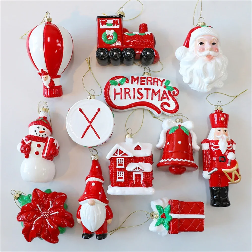 Christmas Pendant Decoration Cartoon Old Man Snowman Hot Air Balloon Small Pendant Cabinet Decoration Christmas Tree Hanging