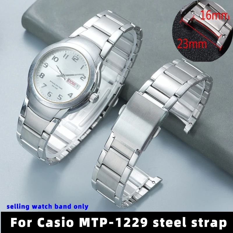 

MTP-1229 Запасные части для металлического ремешка для Casio MTP1229 Ремешок для часов из нержавеющей стали 23*16 мм Специализированные запасные части для браслета 0