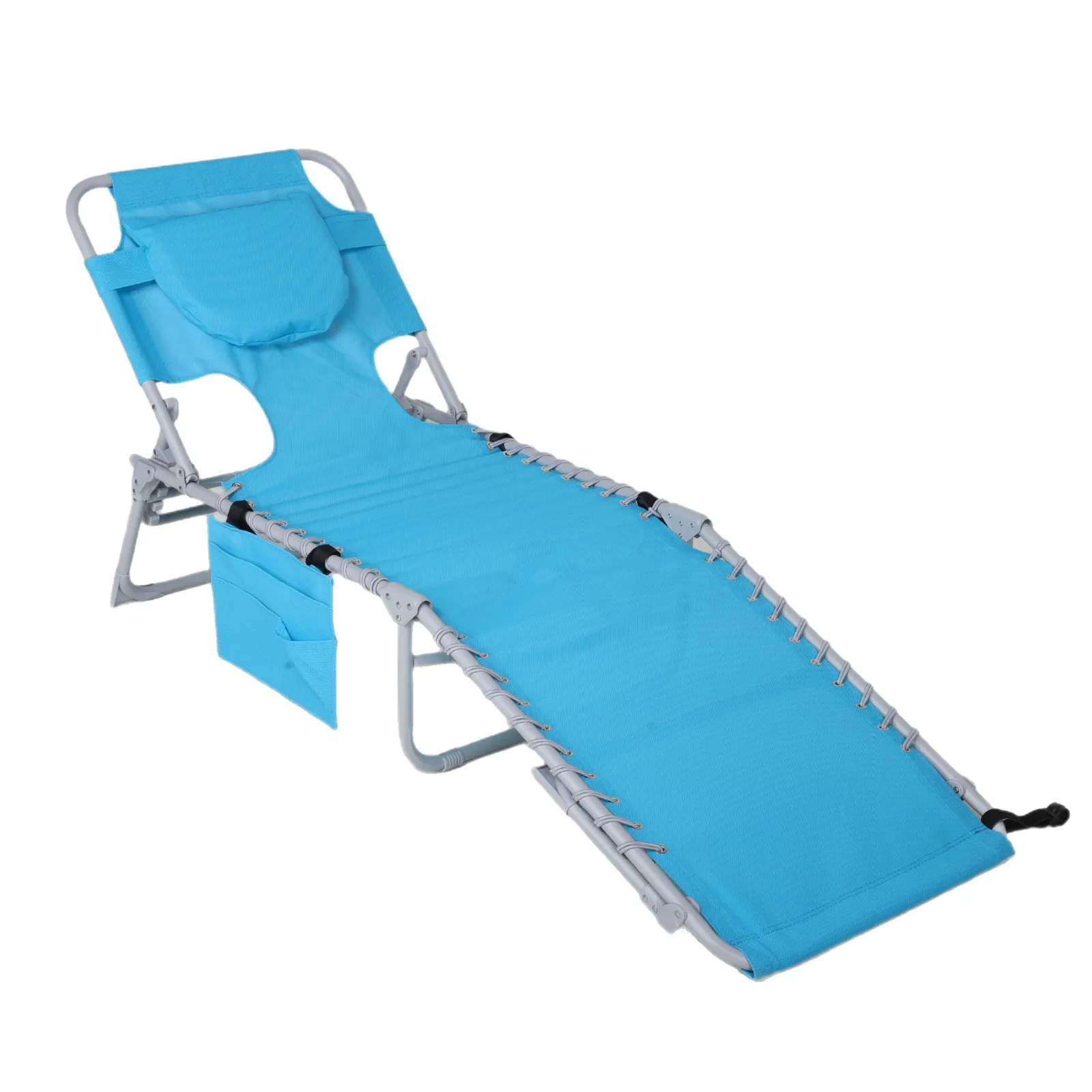 Portable folding beach chair lightweight UV protection sunscreen bed suitable for outdoor camping travel office use