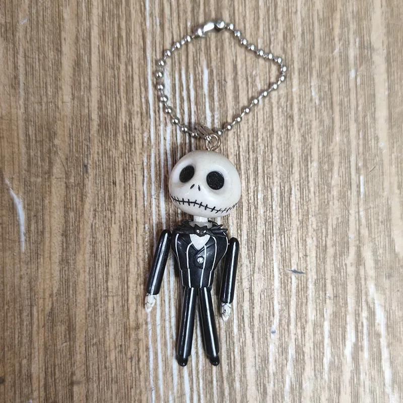 Disney Movie The Nightmare Before Christmas Jack Skellington Mini Model Keychain Pendant Keyrings Kids Gift Jewelry Accessories