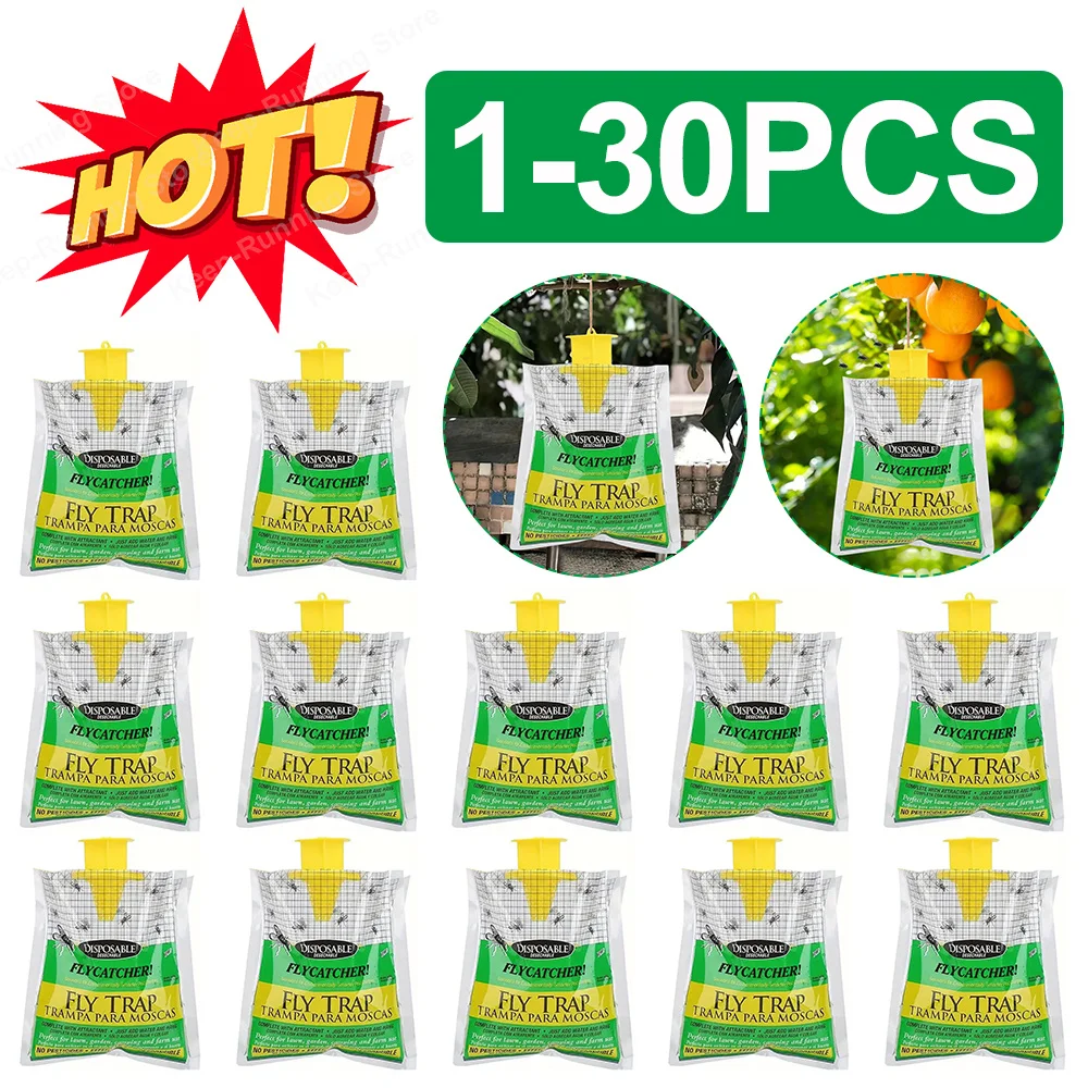 Hanging Fly Trap Disposable Fly Catcher Bag Mosquito Trap Catcher Fly Wasp Insect Bug Killer Flies Trap for Outdoor