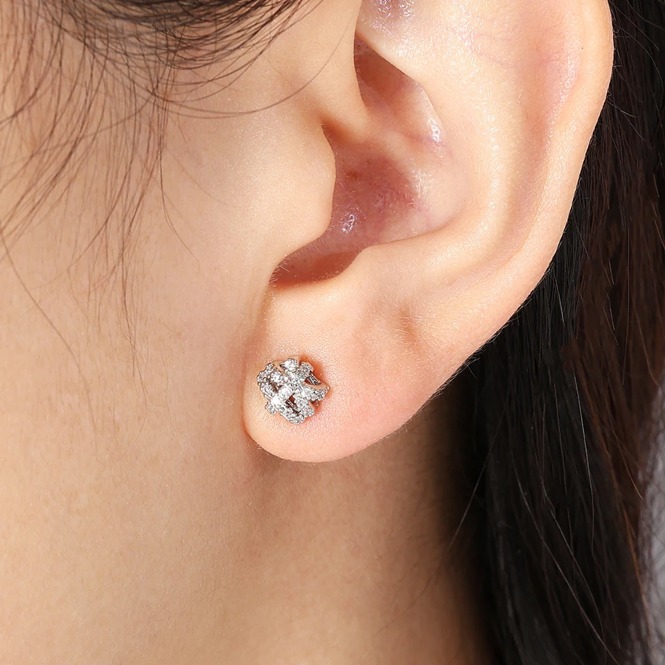 ZAKOL Simple Star Zircon CZ Stud Earrings for Women Girls Shiny Cubic Zirconia Crystal  Minimalist Earring Jewelry Gift