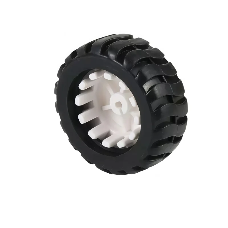 D-shaped shaft rubber tires, robot accessories, 43MM tracking car model wheels, equipped with N20 reduction motor