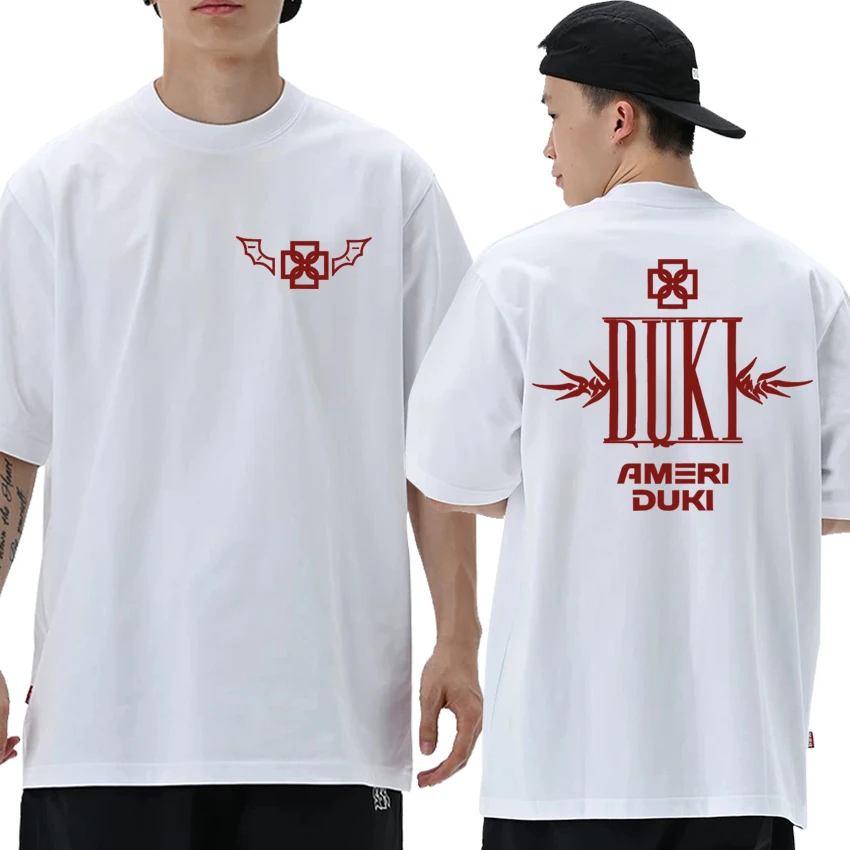 

Hot Sale Duki Ameri World Tour 2025 Double Sided print short sleeve T-shirts Men Women Fashion streetwear Unisex Cotton T shirt