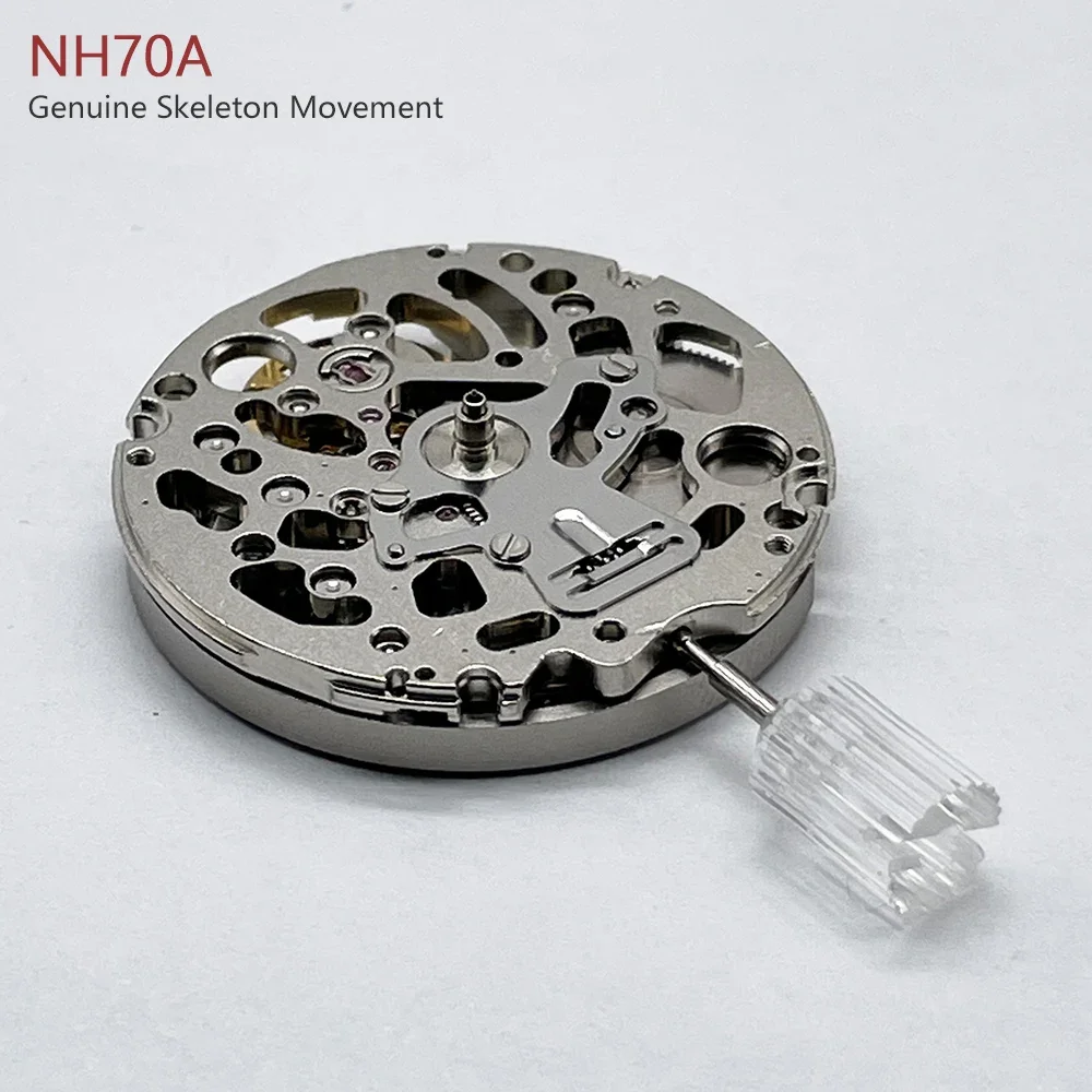 Japan Genuine NH70 NH70A Mechanical Movement 24 Jewels Skeleton Mechanism Modification Automatic Watch Replace Movement